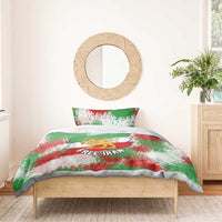Free Iran Bedding Set Lion and Sun Emblem Grunge Paint Splash Style