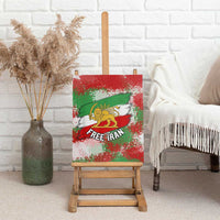 Free Iran Canvas Wall Art Lion and Sun Emblem Grunge Paint Splash Style