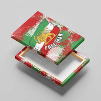Free Iran Canvas Wall Art Lion and Sun Emblem Grunge Paint Splash Style
