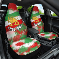 Free Iran Car Seat Cover Lion and Sun Emblem Grunge Paint Splash Style