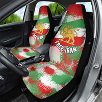Free Iran Car Seat Cover Lion and Sun Emblem Grunge Paint Splash Style