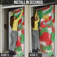 Free Iran Door Cover Lion and Sun Emblem Grunge Paint Splash Style