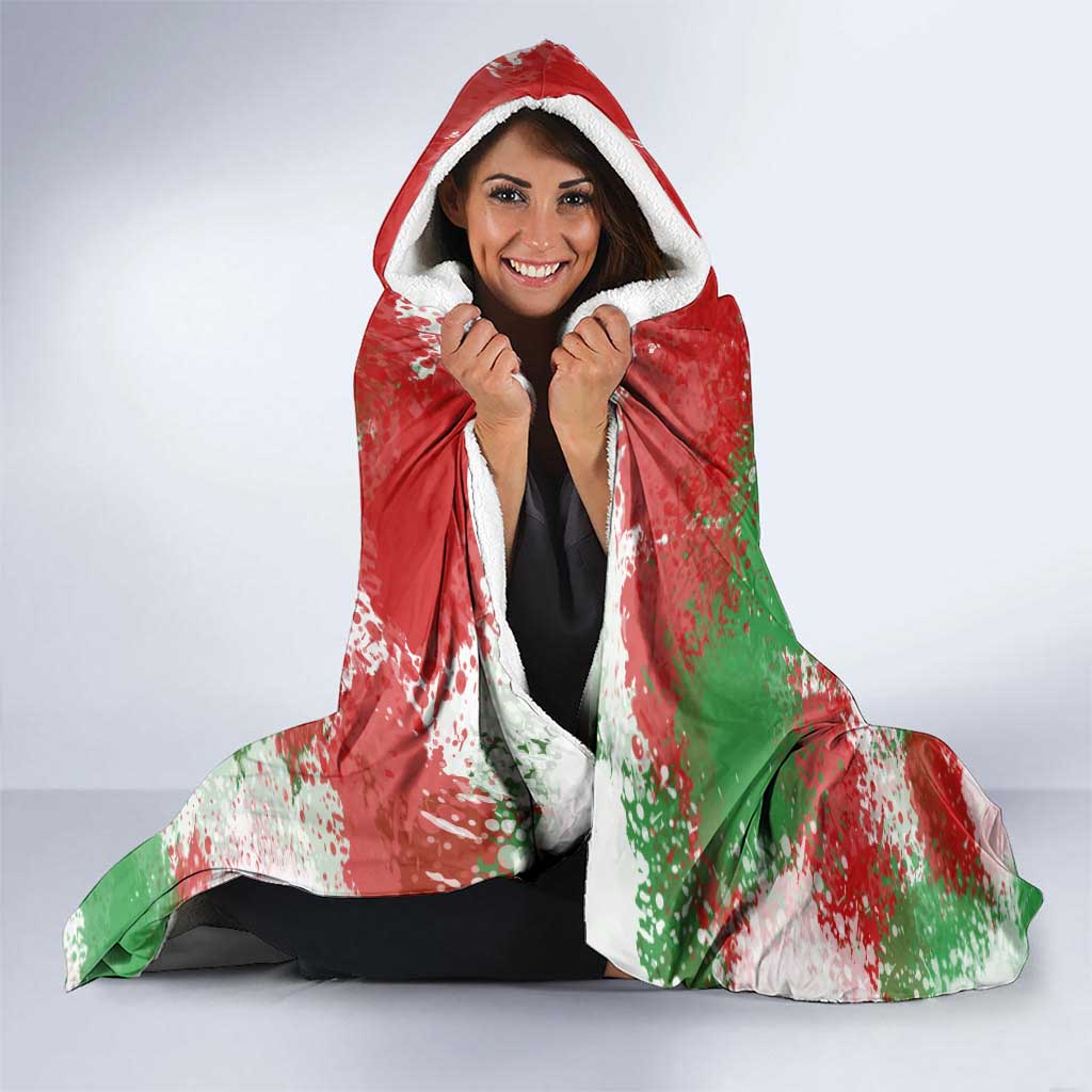 Free Iran Hooded Blanket Lion and Sun Emblem Grunge Paint Splash Style
