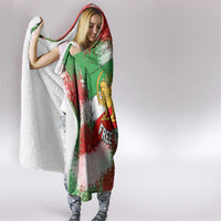 Free Iran Hooded Blanket Lion and Sun Emblem Grunge Paint Splash Style