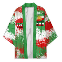 Free Iran Kimono Lion and Sun Emblem Grunge Paint Splash Style