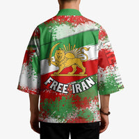 Free Iran Kimono Lion and Sun Emblem Grunge Paint Splash Style