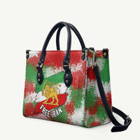 Free Iran Leather Bag Lion and Sun Emblem Grunge Paint Splash Style