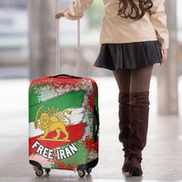 Free Iran Luggage Cover Lion and Sun Emblem Grunge Paint Splash Style
