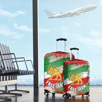 Free Iran Luggage Cover Lion and Sun Emblem Grunge Paint Splash Style