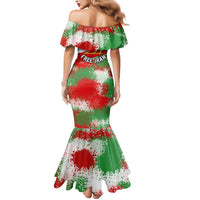 Free Iran Mermaid Dress Lion and Sun Emblem Grunge Paint Splash Style
