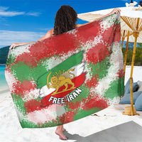 Free Iran Sarong Lion and Sun Emblem Grunge Paint Splash Style
