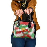 Free Iran Shoulder Handbag Lion and Sun Emblem Grunge Paint Splash Style