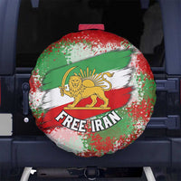 Free Iran Spare Tire Cover Lion and Sun Emblem Grunge Paint Splash Style