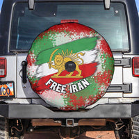 Free Iran Spare Tire Cover Lion and Sun Emblem Grunge Paint Splash Style