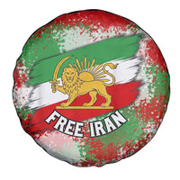 Free Iran Spare Tire Cover Lion and Sun Emblem Grunge Paint Splash Style