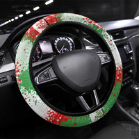 Free Iran Steering Wheel Cover Lion and Sun Emblem Grunge Paint Splash Style