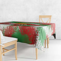 Free Iran Tablecloth Lion and Sun Emblem Grunge Paint Splash Style