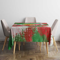 Free Iran Tablecloth Lion and Sun Emblem Grunge Paint Splash Style