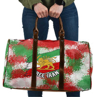 Free Iran Travel Bag Lion and Sun Emblem Grunge Paint Splash Style