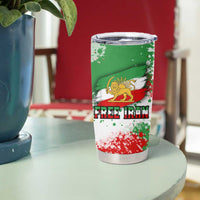 Free Iran Tumbler Cup Lion and Sun Emblem Grunge Paint Splash Style