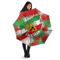 Free Iran Umbrella Lion and Sun Emblem Grunge Paint Splash Style