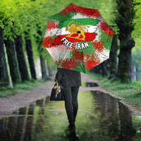 Free Iran Umbrella Lion and Sun Emblem Grunge Paint Splash Style