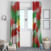 Free Iran Window Curtain Lion and Sun Emblem Grunge Paint Splash Style