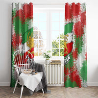 Free Iran Window Curtain Lion and Sun Emblem Grunge Paint Splash Style