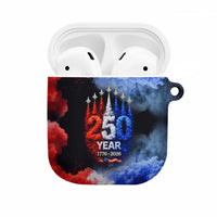 USA 250th Anniversary Celebration AirPods Case Patriotic Smoke Burst Art Style