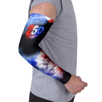 USA 250th Anniversary Celebration Arm Sleeves Patriotic Smoke Burst Art Style