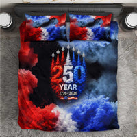 USA 250th Anniversary Celebration Bedding Set Patriotic Smoke Burst Art Style