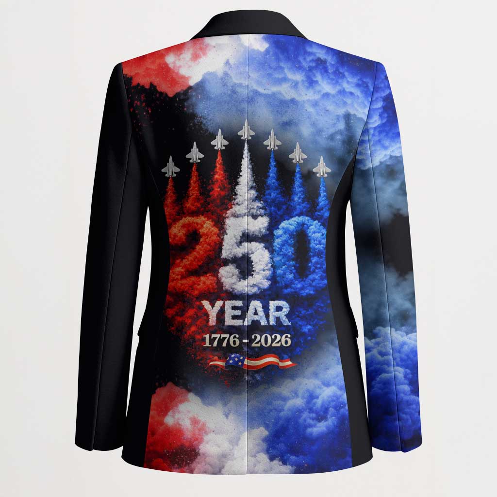 USA 250th Anniversary Celebration Blazer Patriotic Smoke Burst Art Style