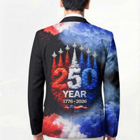 USA 250th Anniversary Celebration Blazer Patriotic Smoke Burst Art Style
