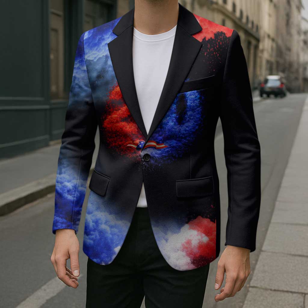 USA 250th Anniversary Celebration Blazer Patriotic Smoke Burst Art Style