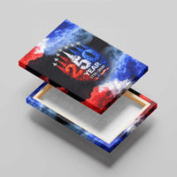 USA 250th Anniversary Celebration Canvas Wall Art Patriotic Smoke Burst Art Style