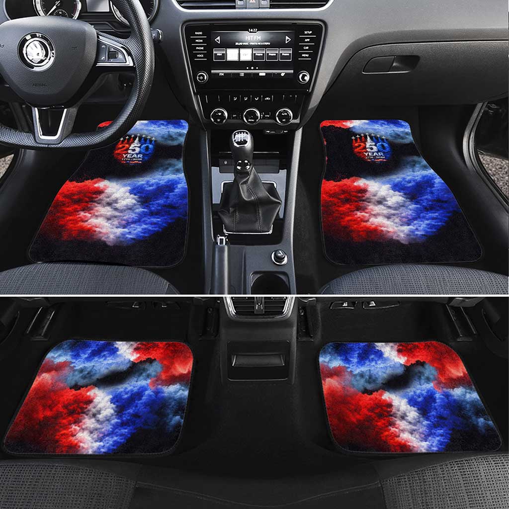 USA 250th Anniversary Celebration Car Mats Patriotic Smoke Burst Art Style