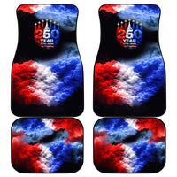 USA 250th Anniversary Celebration Car Mats Patriotic Smoke Burst Art Style