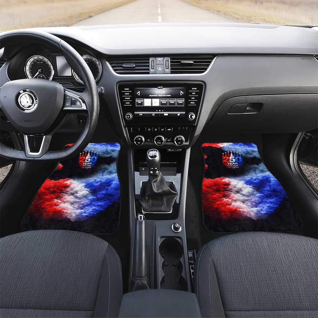 USA 250th Anniversary Celebration Car Mats Patriotic Smoke Burst Art Style