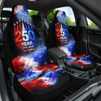 USA 250th Anniversary Celebration Car Seat Cover Patriotic Smoke Burst Art Style