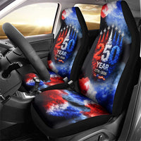 USA 250th Anniversary Celebration Car Seat Cover Patriotic Smoke Burst Art Style