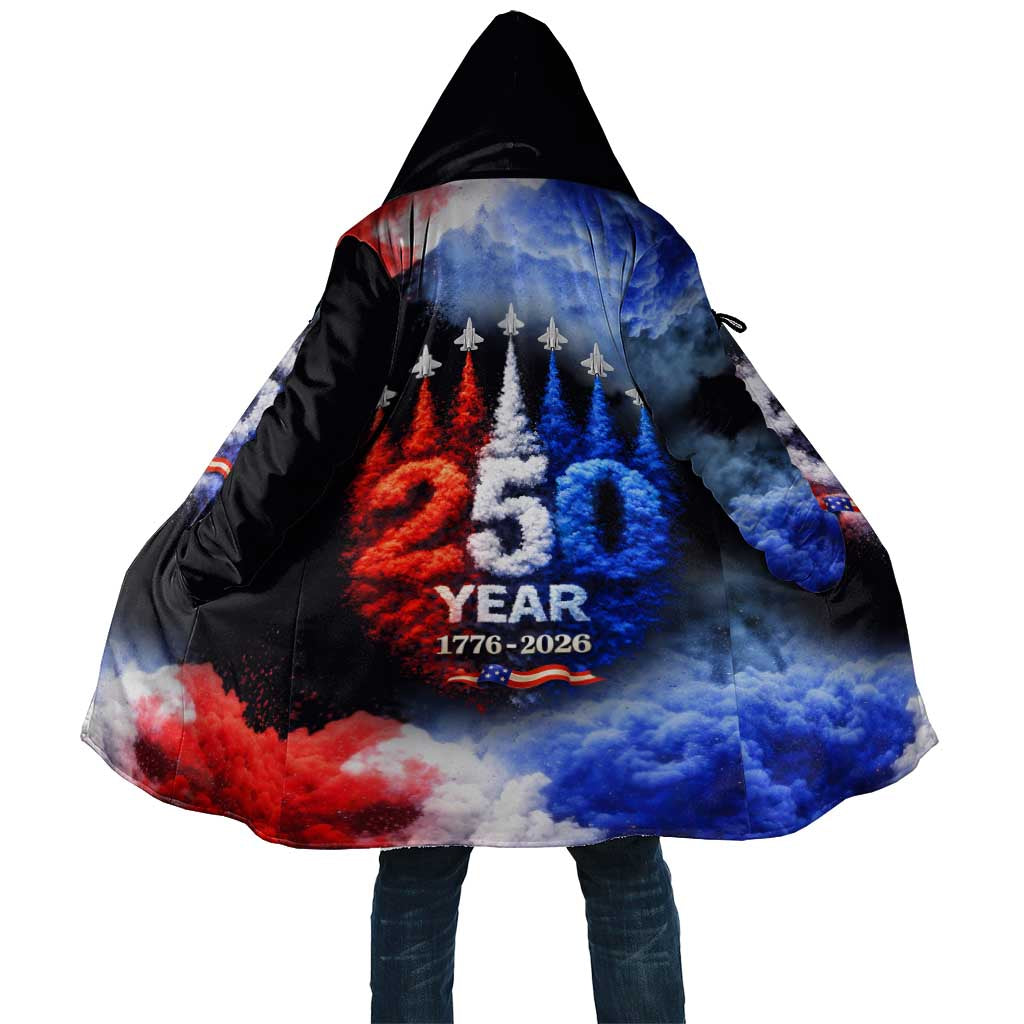 USA 250th Anniversary Celebration Cloak Patriotic Smoke Burst Art Style