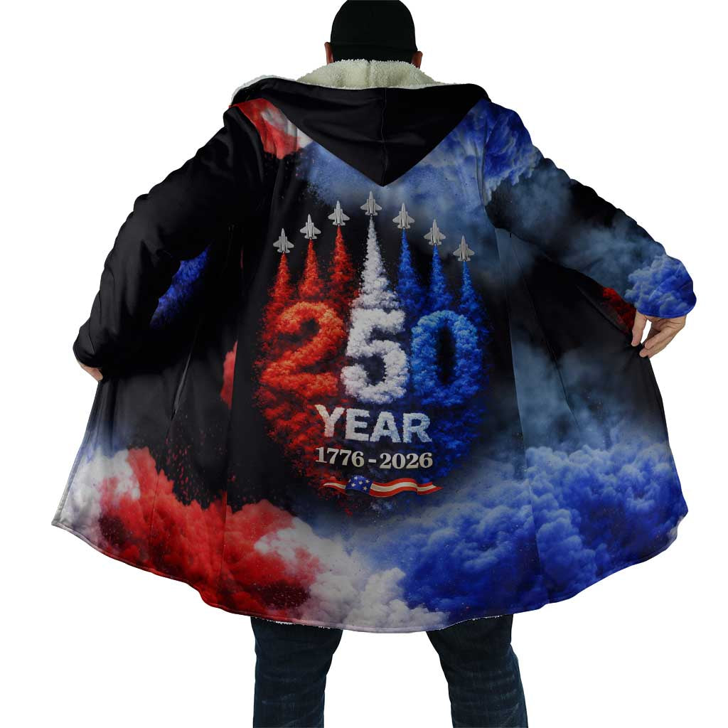 USA 250th Anniversary Celebration Cloak Patriotic Smoke Burst Art Style