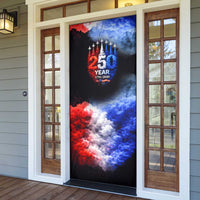 USA 250th Anniversary Celebration Door Cover Patriotic Smoke Burst Art Style