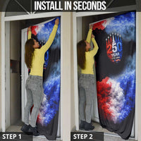 USA 250th Anniversary Celebration Door Cover Patriotic Smoke Burst Art Style