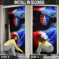 USA 250th Anniversary Celebration Door Cover Patriotic Smoke Burst Art Style