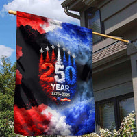 USA 250th Anniversary Celebration Garden Flag Patriotic Smoke Burst Art Style