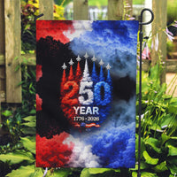 USA 250th Anniversary Celebration Garden Flag Patriotic Smoke Burst Art Style