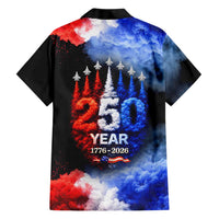 USA 250th Anniversary Celebration Hawaiian Shirt Patriotic Smoke Burst Art Style