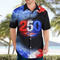 USA 250th Anniversary Celebration Hawaiian Shirt Patriotic Smoke Burst Art Style