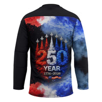 USA 250th Anniversary Celebration Hockey Jersey Patriotic Smoke Burst Art Style